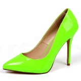 Green Neon 13 cm AMUSE-20 pointed toe stiletto pumps