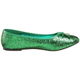 Green STAR-16G glitter flat ballerinas womens shoes