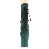 Green faux suede 20 cm FLAMINGO-1020FS2 Pole dancing ankle boots