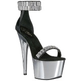 High Heels Glittering Stones 18 cm ADORE-769RS Chrome Platform