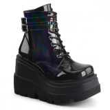 Hologram 11,5 cm SHAKER-52 wedge ankle boots platform black