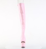 Hologram 18 cm ADORE-3019HWR rose thigh high boots open toe with lace up