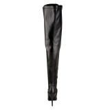 Leatherette 13 cm SEDUCE-3024 Black high heeled mens thigh high boots