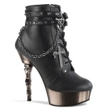 Leatherette 14 cm MUERTO-1001 goth platform ankle boots