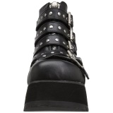 Leatherette 8 cm DemoniaCult SCENE-30 goth ankle boots with buckles