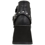 Leatherette 8 cm DemoniaCult SCENE-30 goth ankle boots with buckles