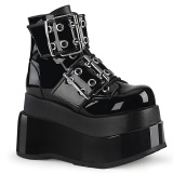 Patent 11,5 cm BEAR-104 emo platform wedge boots with buckles