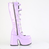 Patent 13 cm CAMEL-203 gothic chunky platform boots lavender