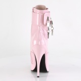 Patent 15 cm DOMINA-1023 Rosa ankle boots high heels