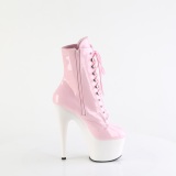 Patent 18 cm ADORE-1020 pleaser ankle boots with white soles