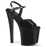 Patent 19 cm ENCHANT-709 black pleaser shoes with high heels