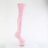 Patent 20 cm CRAZE-3000 Heelless platform overknee boots pony heels rose