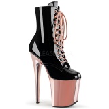 Patent 20 cm FLAMINGO-1020 Rose Chrome Platform Ankle Calf Boots