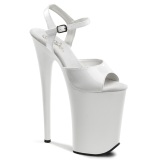 Patent 23 cm INFINITY-909 White extrem platform high heels shoes