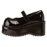 Patent 8,5 cm DemoniaCult DOLLIE-01 Black gothic mary jane pumps