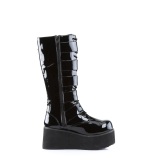 Patent 8,5 cm TTRASH518 cyberpunk knee high mens boots platform black