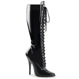 Patent high heels boots 16 cm DOMINA-2020 fetish boots knee high stiletto