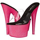 Pink 18 cm ADORE-701UVG neon platform mules womens