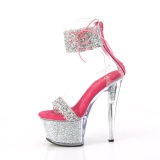 Pink 18 cm SKY-327RSI pleaser high heels with strass ankle cuff