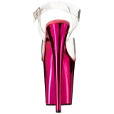 Pink 20 cm FLAMINGO-808 Chrome Platform High Heels