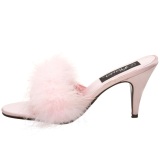 Pink Feathers 8 cm AMOUR-03 High Women Mules Shoes for Men