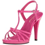 Pink Shiny 12 cm FLAIR-420 Womens High Heel Sandals