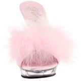 Pink Transparent 13 cm Fabulicious LIP-101-8 Platform High Mules