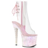 Pink glitter 18 cm UNICORN-1018C Pole dancing ankle boots