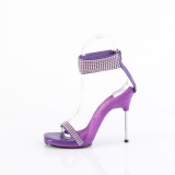 Purple 11,5 cm CHIC-40 ankle straps stiletto metal heels sandals