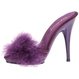 Purple 13 cm POISE-501F Marabou Feathers Mules Shoes