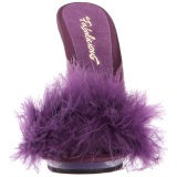 Purple 13 cm POISE-501F Marabou Feathers Mules Shoes