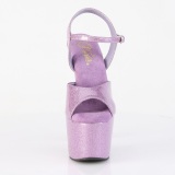 Purple 18 cm ADORE-709GP glitter platform sandals shoes