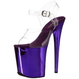 Purple 20 cm FLAMINGO-808 Chrome Platform High Heels