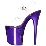 Purple 20 cm FLAMINGO-808 Chrome Platform High Heels