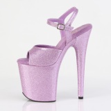 Purple 20 cm FLAMINGO-809GP glitter platform sandals shoes