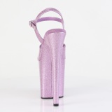 Purple 20 cm FLAMINGO-809GP glitter platform sandals shoes