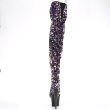 Purple Sequins 20 cm ADORE-3020 Exotic pole dance overknee boots