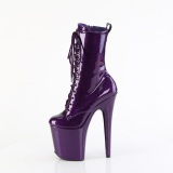 Purple glitter 20 cm high heels ankle boots platform