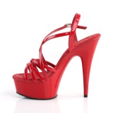 Red 15 cm Pleaser DELIGHT-613 Womens High Heel Sandals