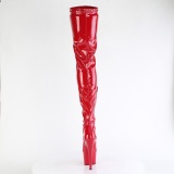 Red 18 cm ADORE-4000 Vinyl crotch high overknee boots