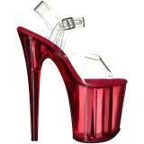 Red 20 cm FLAMINGO-808T Acrylic Platform High Heeled Sandal