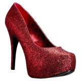 Red Glitter 14,5 cm Burlesque TEEZE-06GW mens pumps for wide feets