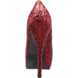 Red Glitter 14,5 cm Burlesque TEEZE-06GW mens pumps for wide feets