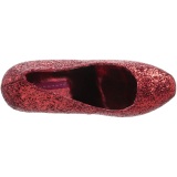 Red Glitter 14,5 cm Burlesque TEEZE-06GW mens pumps for wide feets