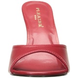 Red Leatherette 10 cm CLASSIQUE-01 big size mules shoes