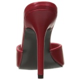 Red Leatherette 10 cm CLASSIQUE-01 big size mules shoes