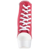 Red Neon 15 cm DELIGHT-600SK-02 Canvas high heels chucks