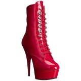 Red Patent 15,5 cm DELIGHT-1020 Platform Ankle Calf Boots