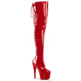 Red Patent 18 cm ADORE-3063 Platform Thigh High Boots