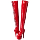 Red Patent 18 cm ADORE-3063 Platform Thigh High Boots